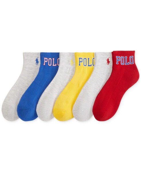 Women's 6-Pk. Polo Outline Ankle Socks