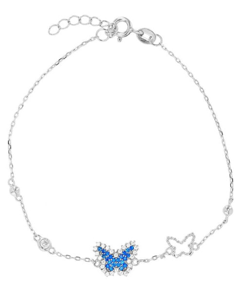 Mini Butterfly Anklet in Sterling Silver