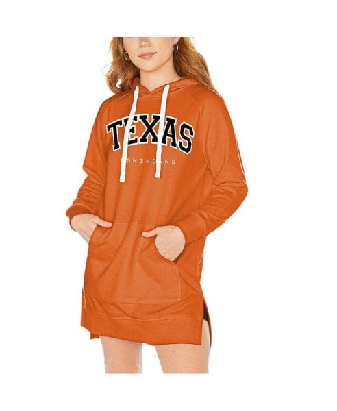 Women's Texas Orange Texas Longhorns Take a Knee Raglan Hooded Sweatshirt Dress