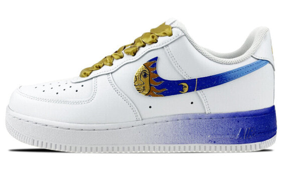 【定制球鞋】 Nike Air Force 1 Low 7 是在玩鞋 复古 做旧 巴洛克 太阳 立体 低帮 板鞋 男款 紫金 / Кроссовки Nike Air Force CW2288-111