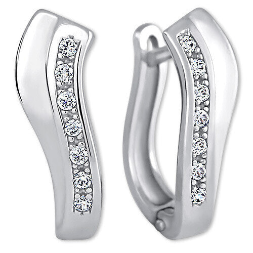 Fine earrings made of white gold with crystals 239 001 00743 07