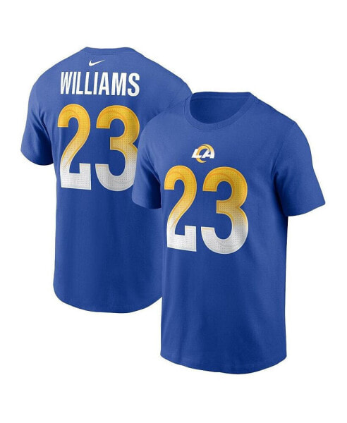 Men's Kyren Williams Royal Los Angeles Rams Player Name and Number T-shirt