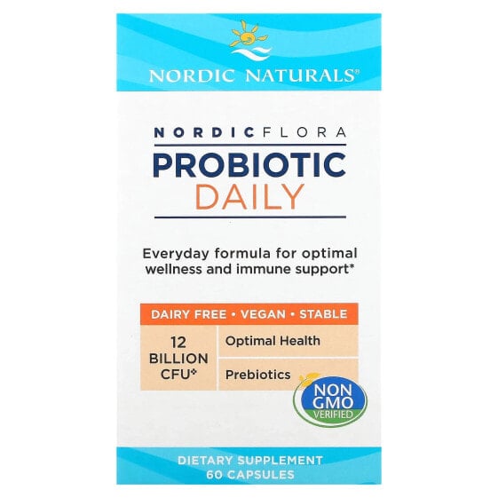 Nordic Flora Probiotic Daily, 12 Billiion, 60 Capsules (6 Billion CFU per Capsule)