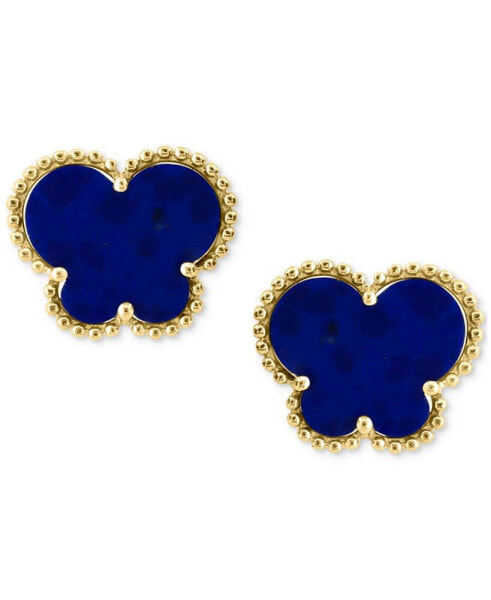 EFFY® Lapis Lazuli Butterfly Silhouette Stud Earrings in 14k Gold