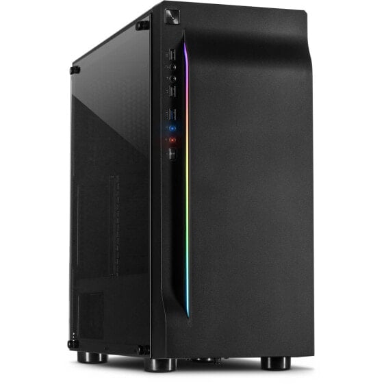 Inter-Tech A-3411 Creek - Tower - PC - Black - ATX - ITX - micro ATX - Blue - Green - Red - Front