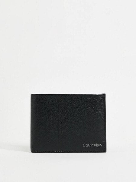 Calvin Klein leather wallet with coin pouch in black