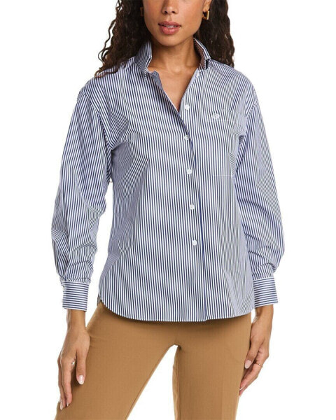 Футболка Lafayette 148 New York Petite Patch Pocket Shirt женская с карманом синяя S