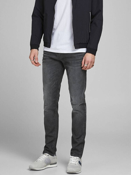 Jack & Jones Tim straight leg jeans in black denim