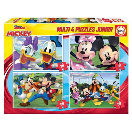 DISNEY Multi 4 Junior Mickey & Friends 20-40-60-80 Pieces Puzzle