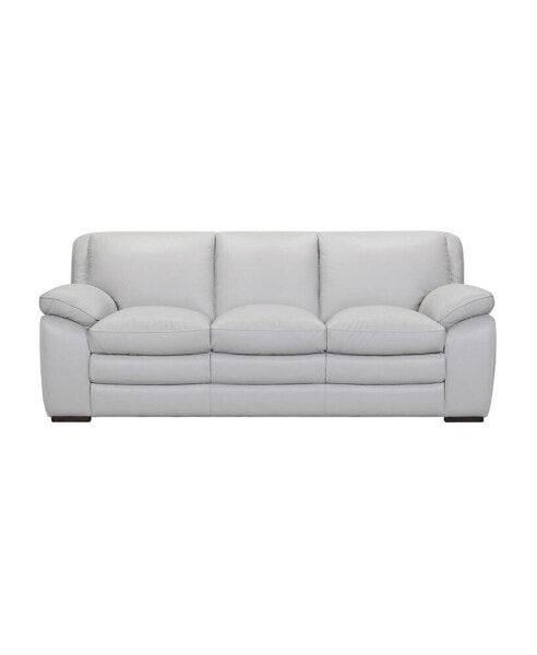 Zanna 92" Genuine Leather with Wood Legs in Contemporary Sofa