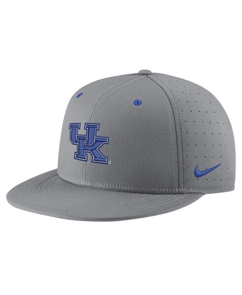 Men's Gray Kentucky Wildcats USA Side Patch True AeroBill Performance Fitted Hat