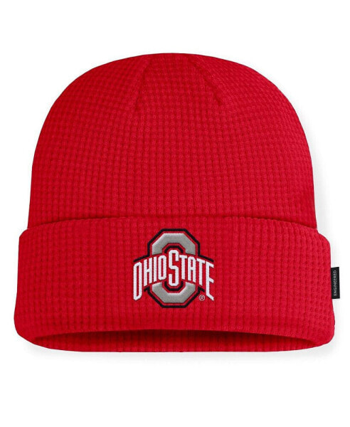 Men's Scarlet Ohio State Buckeyes On-Field Terra Waffle Cuffed Knit Hat