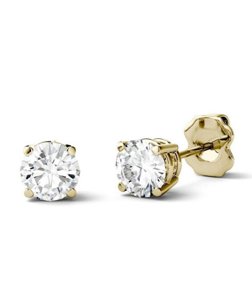 Moissanite Stud Earrings (2 ct. t.w. Diamond Equivalent) in 14k White or Yellow Gold