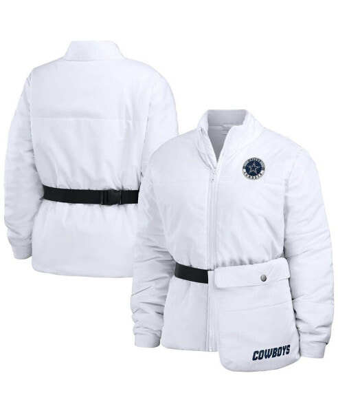 Куртка-пуховик WEAR by Erin Andrews для женщин белого цвета Dallas Cowboys Packaway Full-Zip