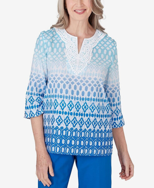 Petite Neptune Beach Ombre Diamond Print Tunic