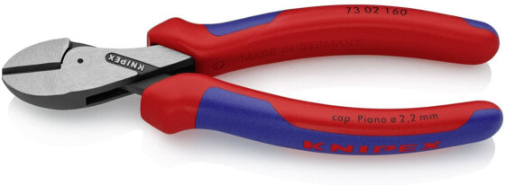 Knipex X-Cut® Kompakt-Seitenschneider hochübersetzt verchromt, mit Mehrkomponenten-Hüllen 160 mm (SB-Karte/Blister) 73 05 160 SB