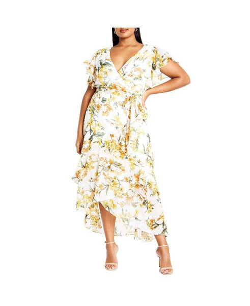 Plus Size Flirty Tier Print Maxi Dress