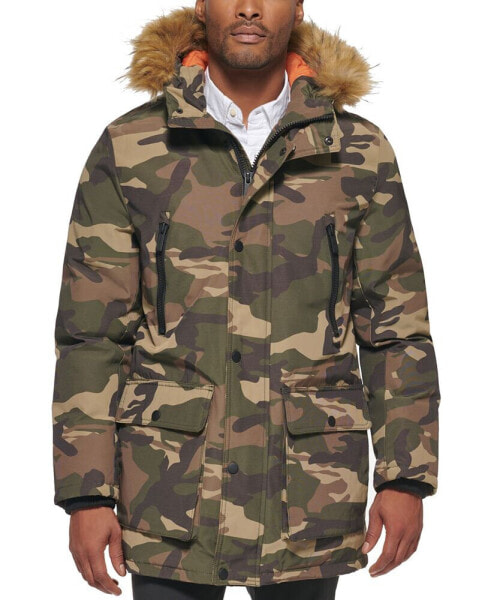 Men's Parka with a Faux Fur-Hood Jacket, Created for Macy's