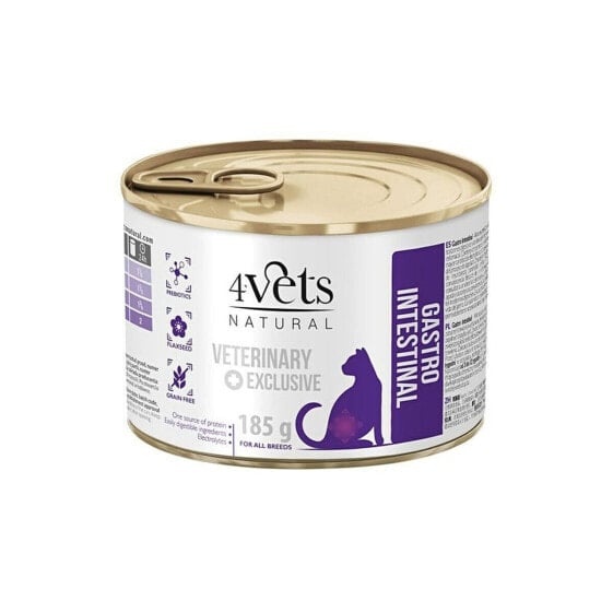 Корм для кошек 4VETS Natural Gastro Intestinal индейка 185 г - Антидиарейный, Без глютена, Без сои, Мощность: 185 г, Бренд: 4VETS