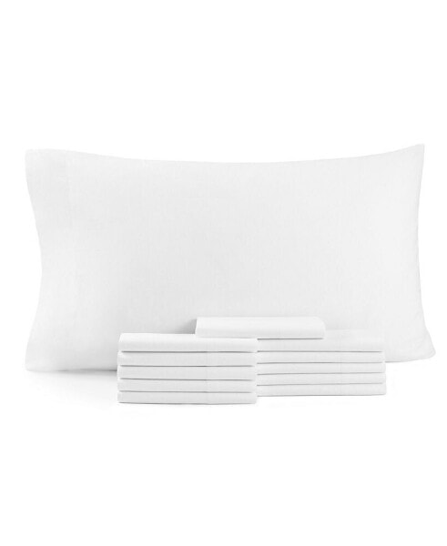 Lulworth Pillowcases (12 Pack), Standard/Queen Size, White, Cotton Polyester Blend, 250 Thread Count