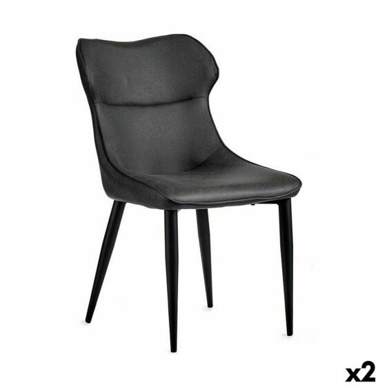 Кресло мягкое Gift Decor Чёрный Антрацитный Сталь 49 x 86 x 60 см (2 штуки)