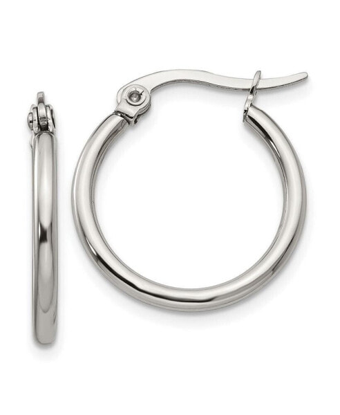 Stainless Steel Polished Diameter Hoop Earrings