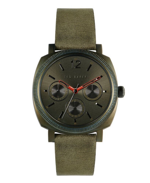 Часы и аксессуары Ted Baker London Мужские часы Caine с кожаным ремешком, зеленые 42 мм