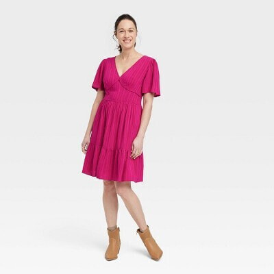 Women's Short Sleeve A-Line Dress - Knox Rose