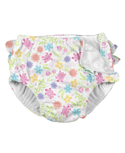 Baby Girls Ruffle Snap Absorbent Swim Diaper