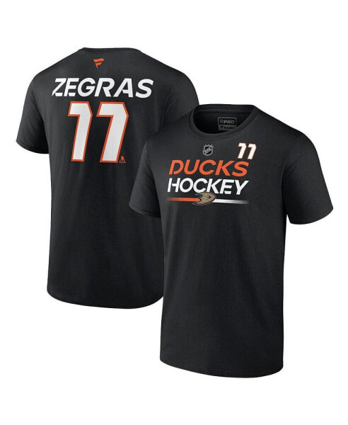 Men's Trevor Zegras Black Anaheim Ducks Authentic Pro Prime Name and Number T-shirt