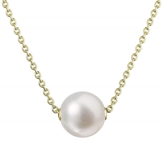 Gold-plated women´s necklace with real river pearl 22047.1