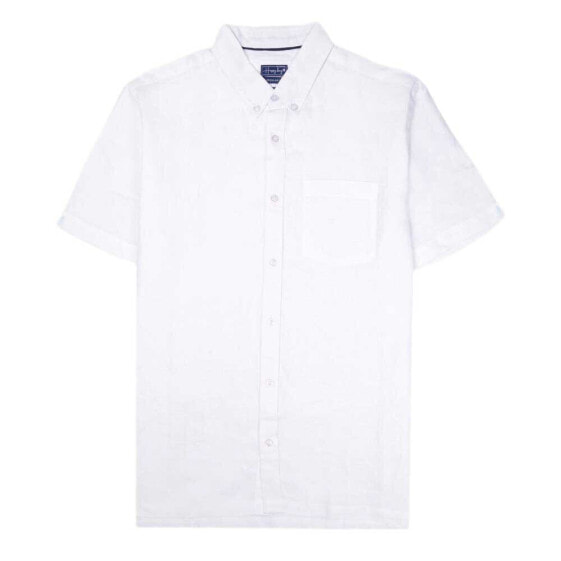 HAPPY BAY Pure linen blanket of snow short sleeve shirt