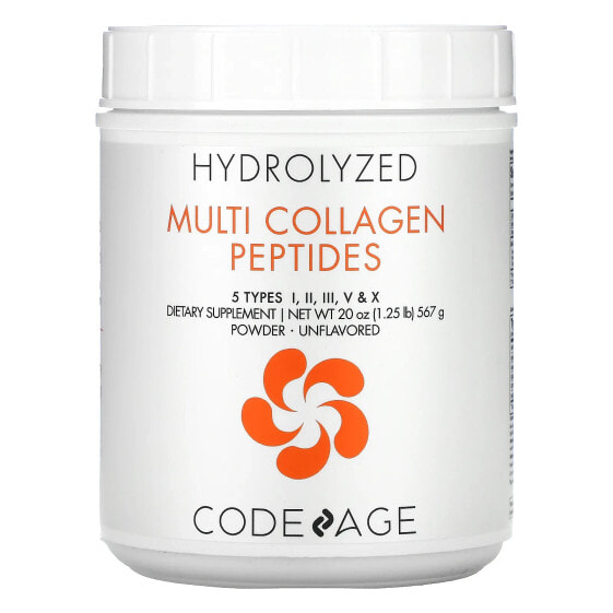 Hydrolyzed, Multi Collagen Peptides, 5 Types I, II, III, V, X, Powder, Unflavored, 1.25 lb (567 g)