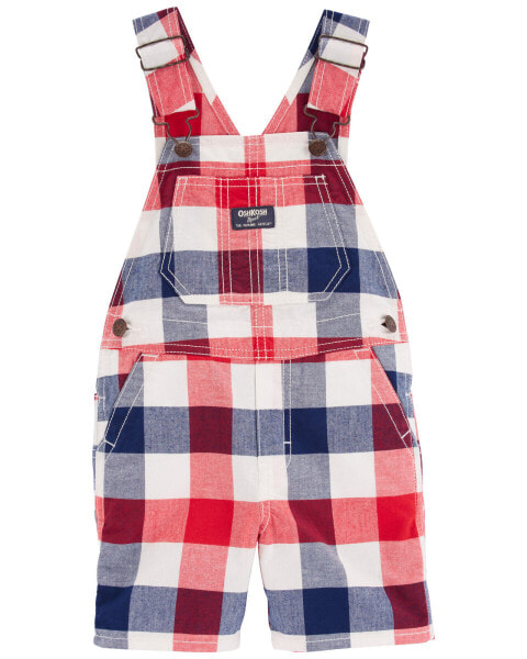 Toddler Plaid Shortalls 3T