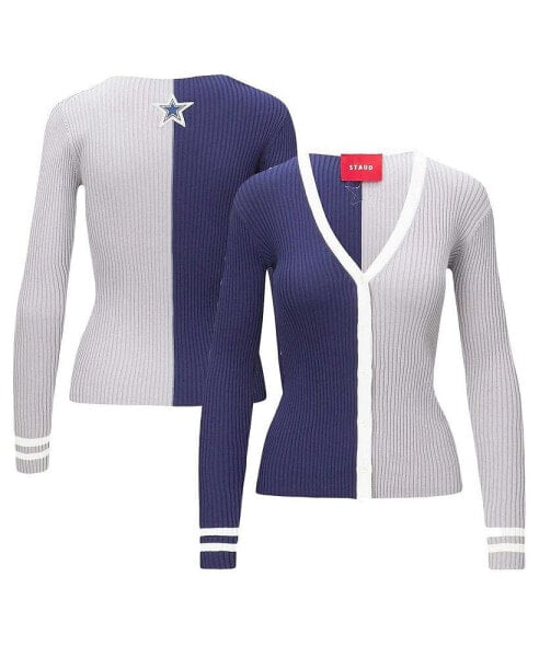 Women's Navy, White Dallas Cowboys Cargo Sweater