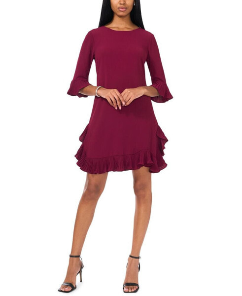 Petite Pleated-Trim Shift Dress