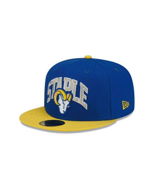 Men's X Staple Royal, Gold Los Angeles Rams Pigeon 59Fifty Fitted Hat