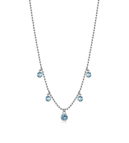 Shiny steel necklace with zircons Desideri BEIN014