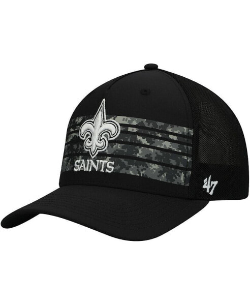 Men's '47 Black New Orleans Saints Gaven Mvp Trucker Snapback Hat