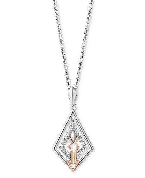 Wonder Fine Jewelry diamond Ahsoka 18" Pendant Necklace (1/10 ct. t.w.) in Sterling Silver & Rose Gold-Plate
