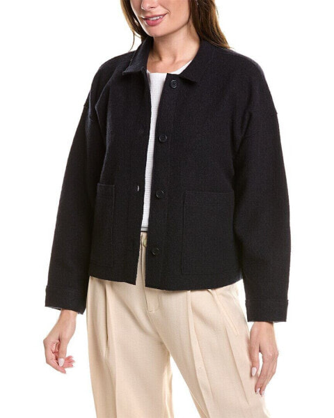 Eileen Fisher Classic Collar Wool Jacket Women's