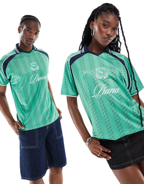 Puma Archieve print Football jersey in Green - exclusive to ASOS