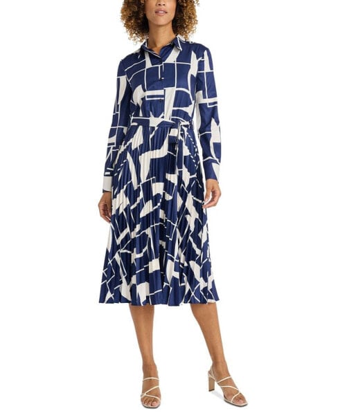 Women's Long-Sleeve Collared Shirtdress