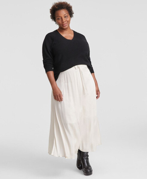 Plus Size 100% Cashmere V-Neck Sweater, Created for Macy's