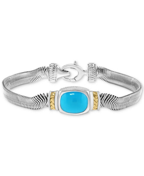 EFFY® Turquoise Snake Link Statement Bracelet in Sterling Silver & Gold-Plate