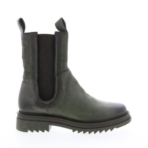 Miz Mooz Fennel P94204 Womens Green Leather Slip On Chelsea Boots