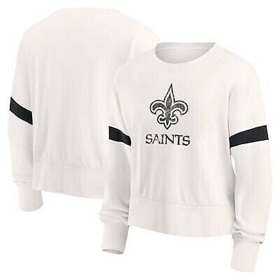 NFL New Orleans Saints Women's Primary Antique Long Sleeve Crew Fleece