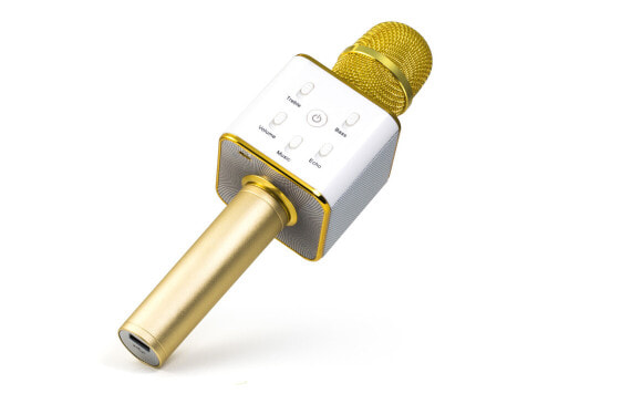 Technaxx BT-X31 - Karaoke microphone - Wireless - Bluetooth - 2400 MHz - Gold - White - 6 W
