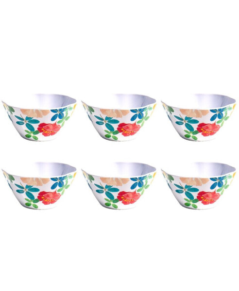 Audrey Floral 6" Cereal Bowls 24 oz, Set of 6, Service for 6