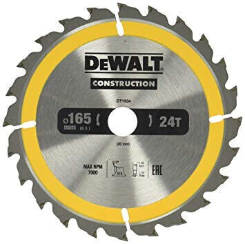 DEWALT PIŁA TARCZ.165x20mmx24z